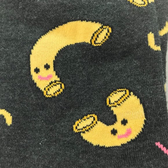 New NWT Yo Socks Mac n Cheese with macaroni and cheese print Women's 6-11 Large - Picture 2 of 9